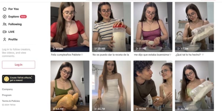 Captura de pantalla del perfil de Roro en TikTok.